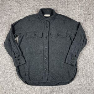 Everlane Shirt Jacket Womens Small Gray Organic Cotton Button Flannel Shacket